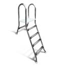 Edelstahl Aufstellleiter Classic 120/40, 1x4-stufig + 1x1-stufig